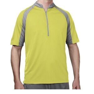 Tri Mountain Performance Pullover Shirt Man L Lime Green/ Gray Ultra Cool‎